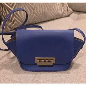Zac Posen Denim Blue Vegan Leather Mini Crossbody